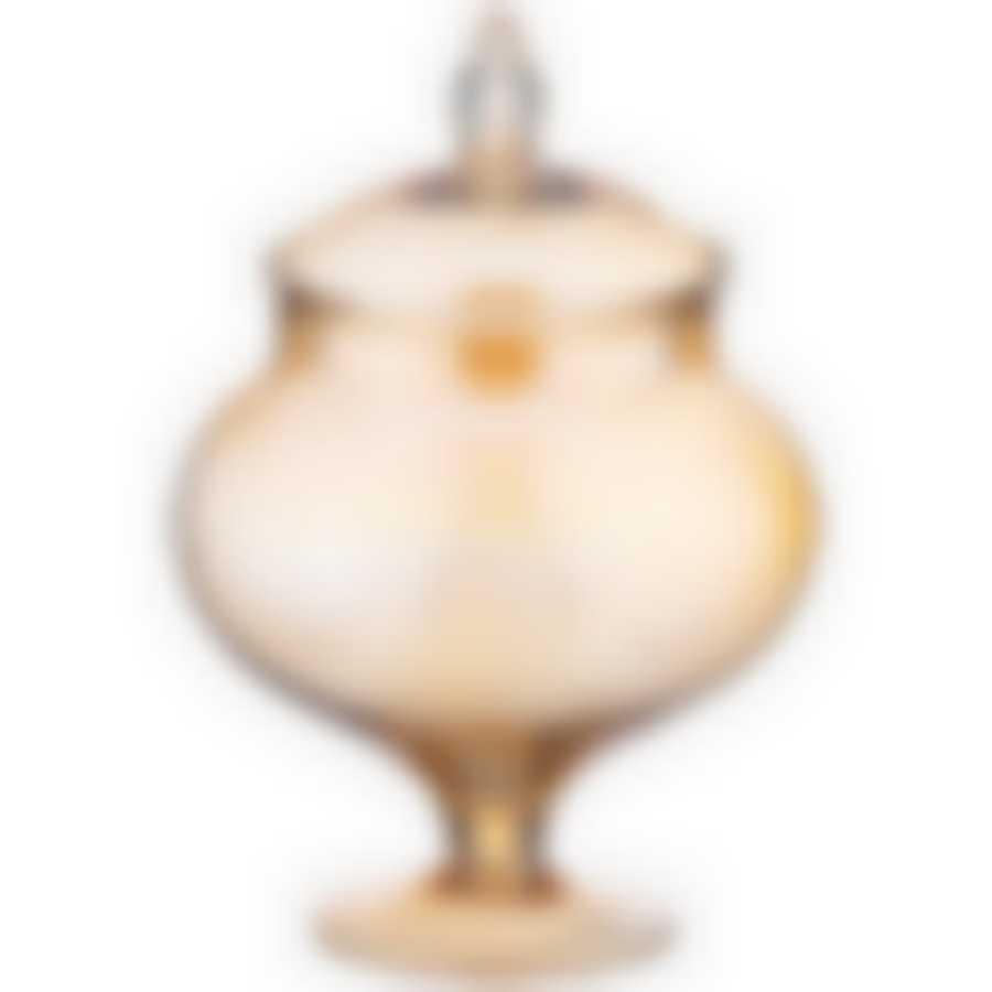 Ваза на ножке с крышкой Serena amber высота 27см