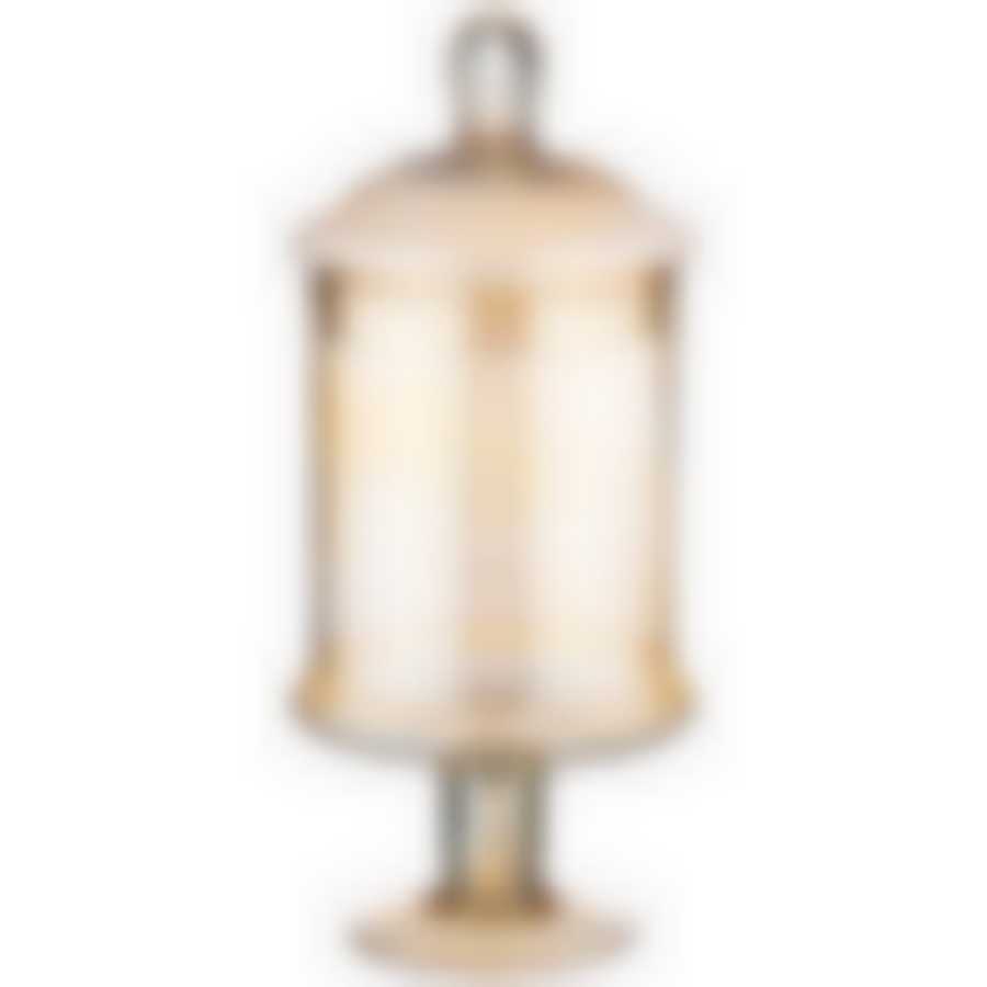 Ваза на ножке с крышкой Victoria amber высота 28см