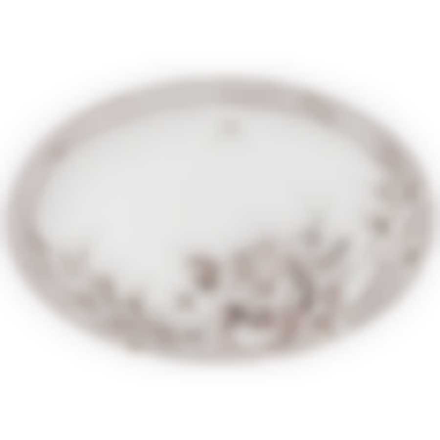 Блюдо овальное lefard White flower 36*24 см серое 