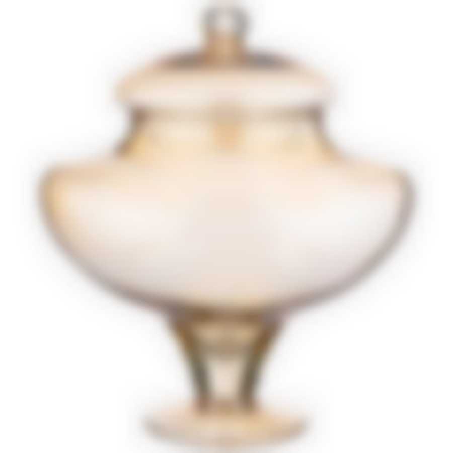 Ваза на ножке с крышкой Leila amber высота 23см