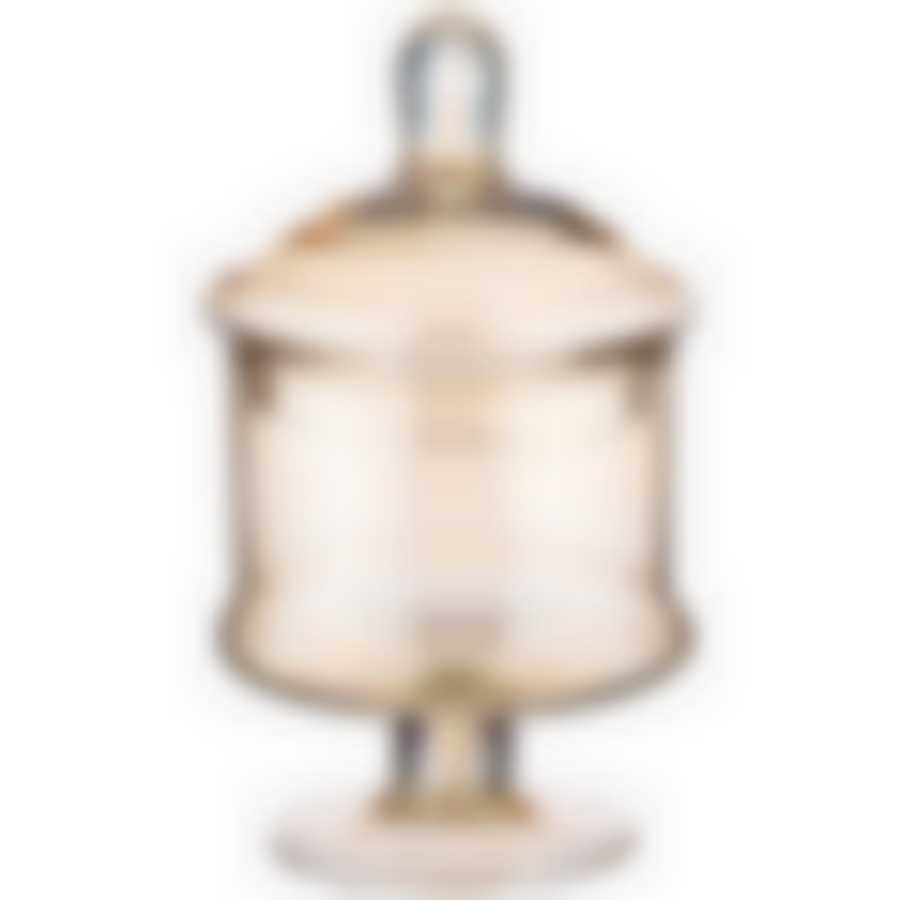 Ваза на ножке с крышкой Victoria amber высота 24см