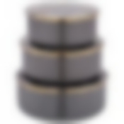 Набор мисок agness эмалированных, серия deluxe с пластиковыми крышками, 14/16/18см, 0,6/0,9/1,3л.