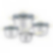 Набор кастрюль и ковш,8пр. agness, 1,8/2,8/3,7/6,5 л, нерж.сталь со стекл. крышками, силикон. ручки