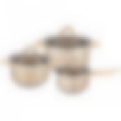 Набор посуды agness со стекл.крышками, 6пр. ковш 1,2л/ диа.14см, кастрюли 2,5л/18см, 3,5л/диа.20см