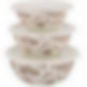 Набор мисок agness эмалирован. с пластик.крышками, серия royal garden 6пр. 14/16/18см, 0,6/0,9/1,3л