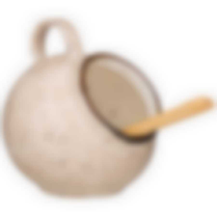 Солонка с ложкой bronco Nature 9*10 см кремовая 