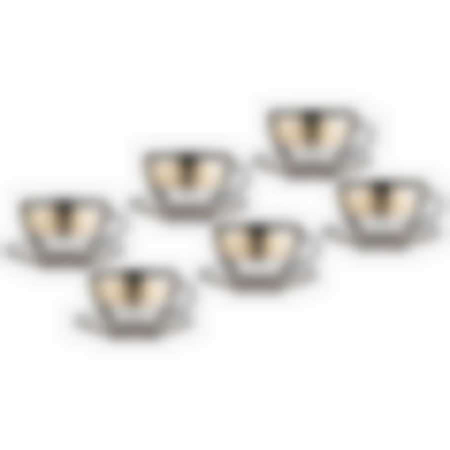 Набор из 6 кружек с блюдцами Луиз 250мл