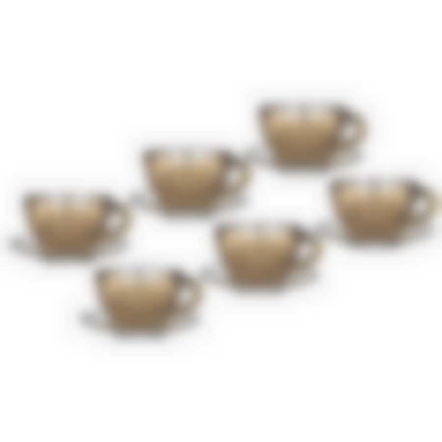 Набор из 6 кружек с блюдцами Золотой либерти 250мл