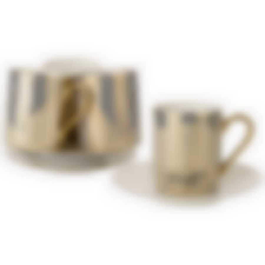 Кофейный набор Horse на 4пер. 8пр. 90мл, золотой 