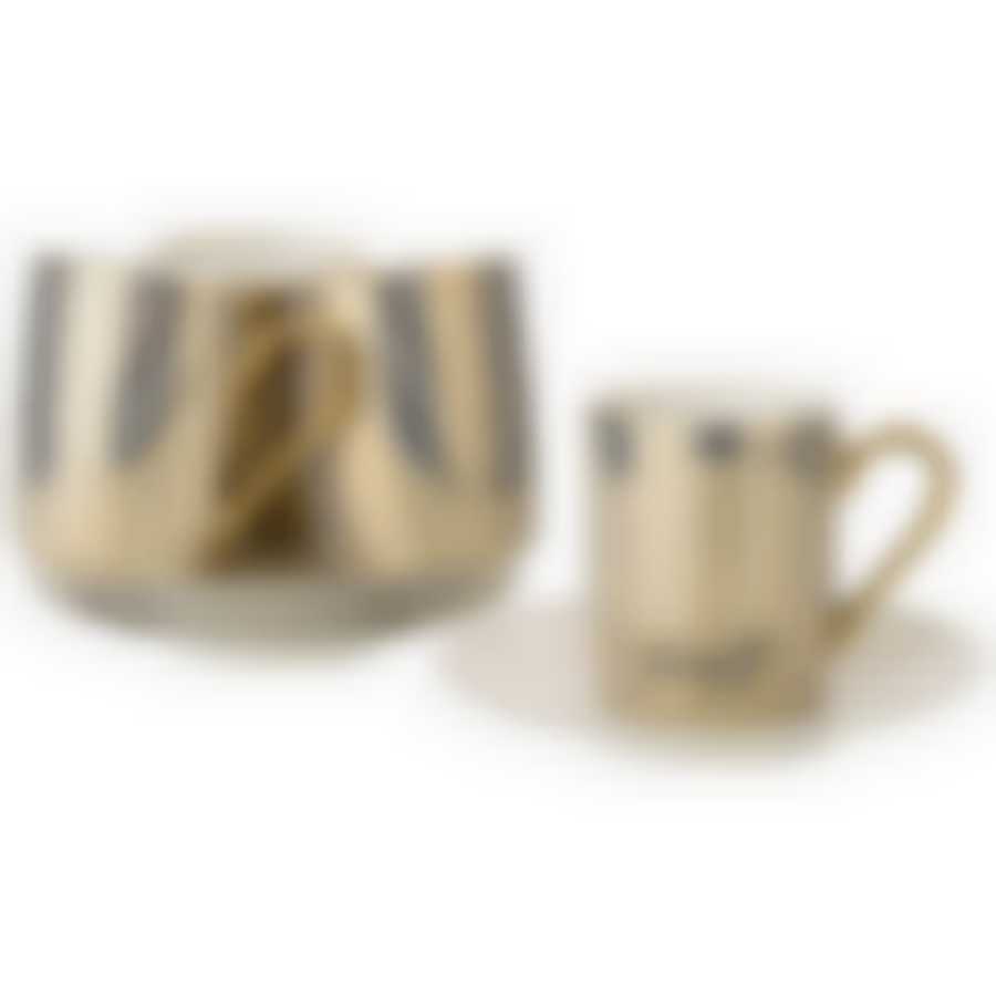 Чайный набор Horse на 4пер. 8пр. 220мл, золотой 