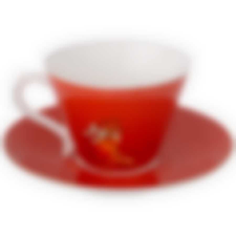 Чайный набор Кошка на 1пер. 2пр. 200мл охра 