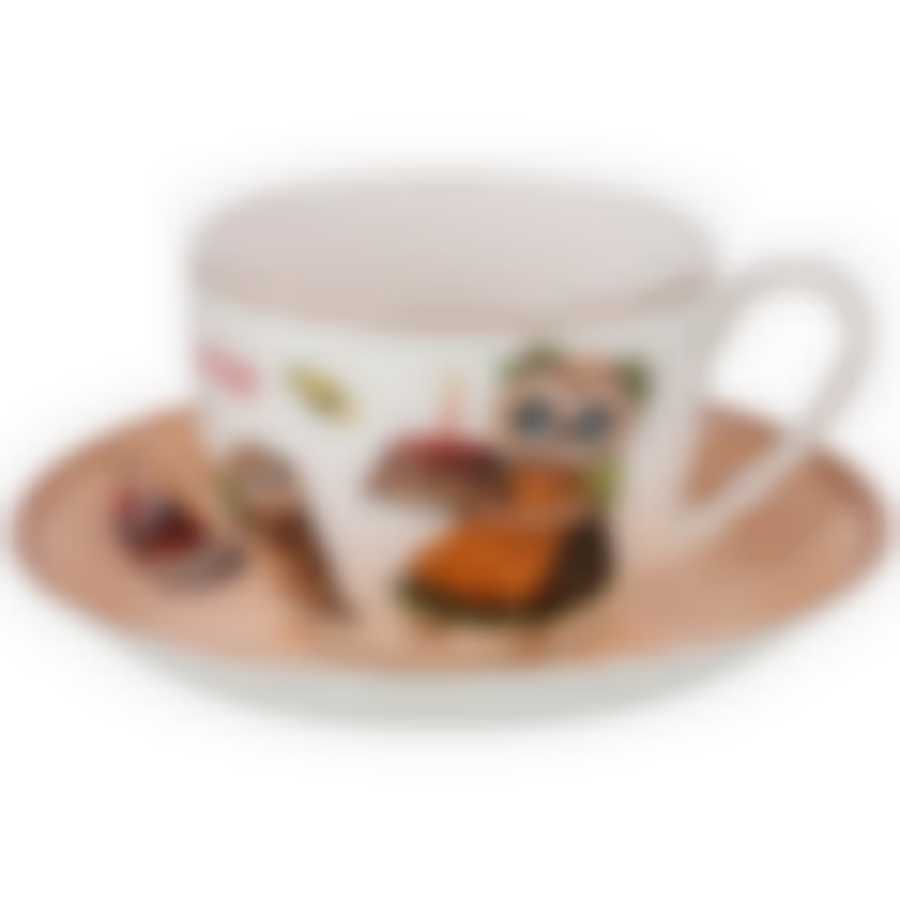 Чайный набор Совушки на 1пер. 2пр. 380мл 