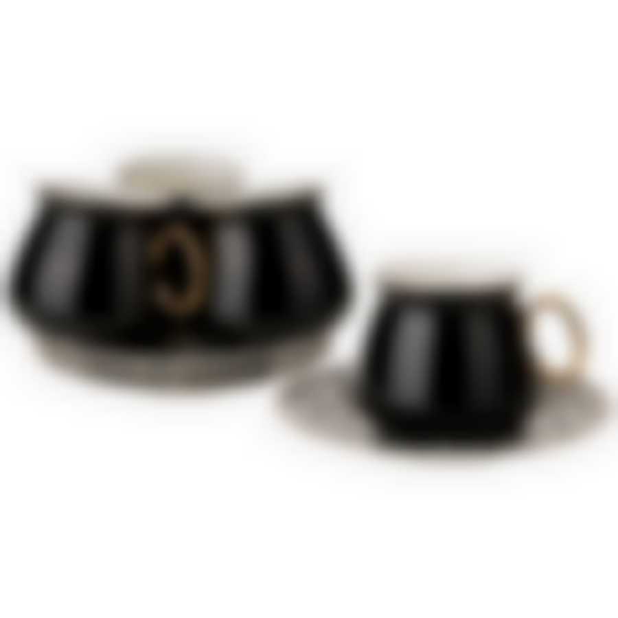 Чайный набор на 4пер. 8пр. 220мл, черный 