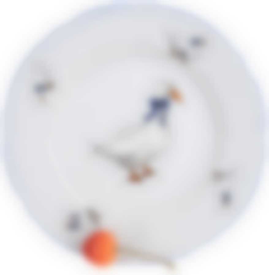 Тарелка десертная 19 см; "Bernadotte", декор "Гуси"