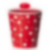 Банка с крышкой "Горошек", объем 1 л (бело-красный)