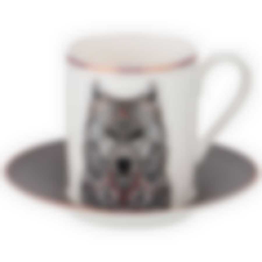 Кофейный набор на 1 пер. Волк 2 пр. 100мл 