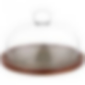 Блюдо на деревянной подставке с крышкой коллекция Золотой мрамор цвет:gray 23*23 см