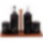 Набор для специй 4 пр.на деревянной подставке коллекция Золотой мрамор цвет:black