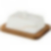 Масленка на деревянной подставке коллекция Золотой мрамор цвет: white