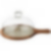 Блюдо на деревянной подставке с крышкой коллекция Золотой мрамор цвет: gray 32.5*23.5*14 см