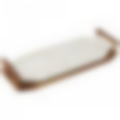 Блюдо для сервировки с деревянными ручками на подставке коллекция Золотой мрамор 37,5*14*2 см