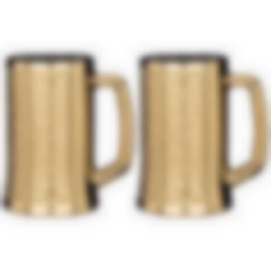 Набор 2 кружек для пива 500 мл Золотой либерти 