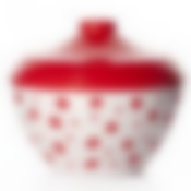 Сахарница с крышкой "Горошек", объем 0,5 л (красно-белая)