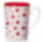 Кружка "Горошек", объем 350 мл (цвет красно-белый)