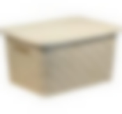Ящик РОТАНГ с крышкой, 370*280*190 мм (белый ротанг)