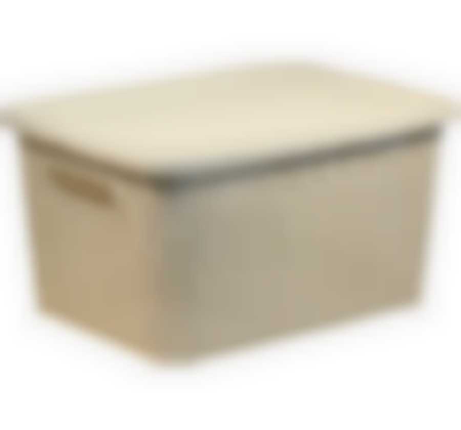 Ящик РОТАНГ с крышкой, 370*280*190 мм (белый ротанг)