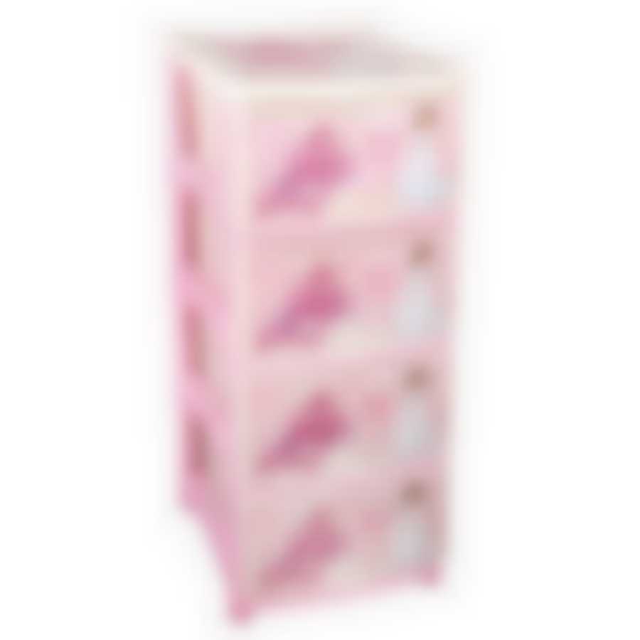 Комод 4-х секционный детский для девочек (цвет в ассортименте)