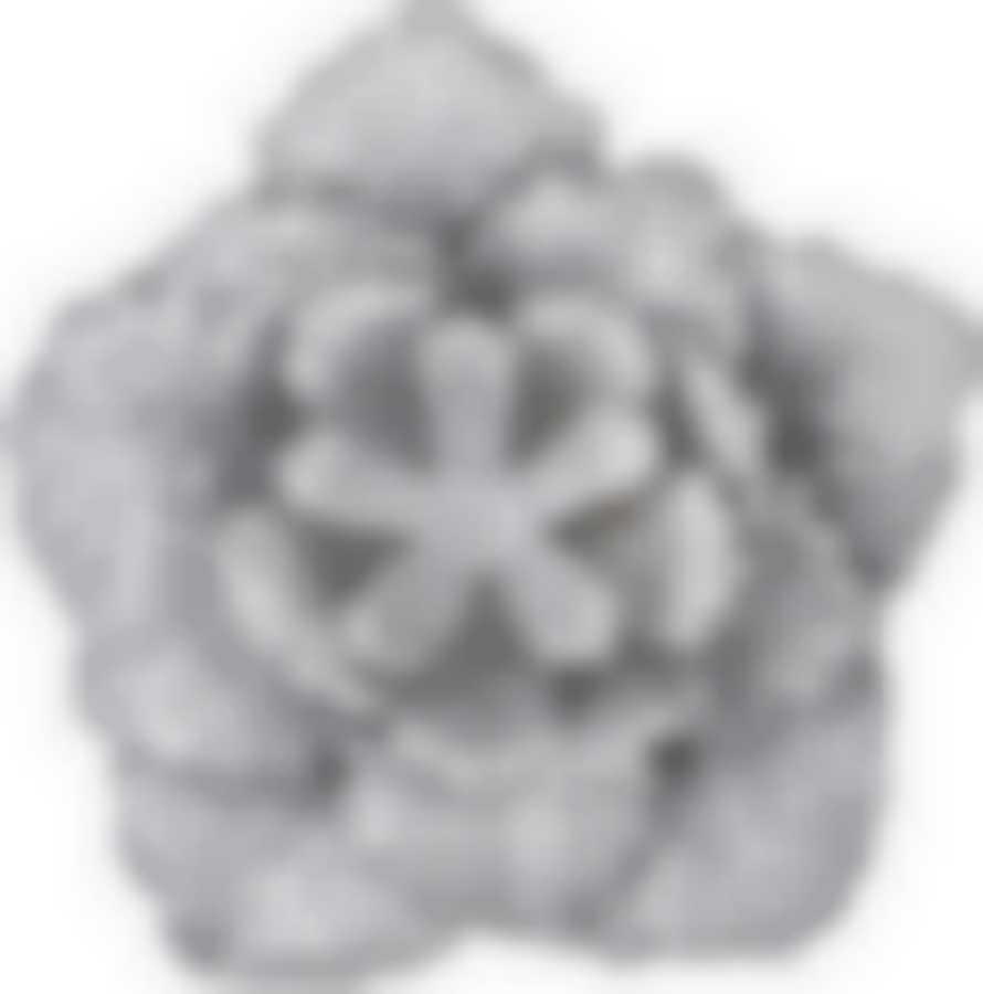 Изделие декоративное Роза на клипсе. серебро диаметр=8 см.