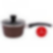 Ковшик agness с антипригарным покрытием и стекл. крышкой 600 мл