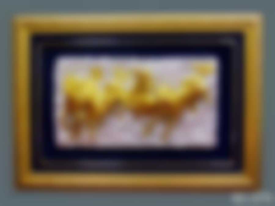 Панно "ЛОШАДИ" золото 85*120 см.