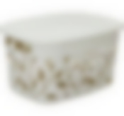 Коробка ФЛОРА  5,5л с крышкой (белый ротанг)