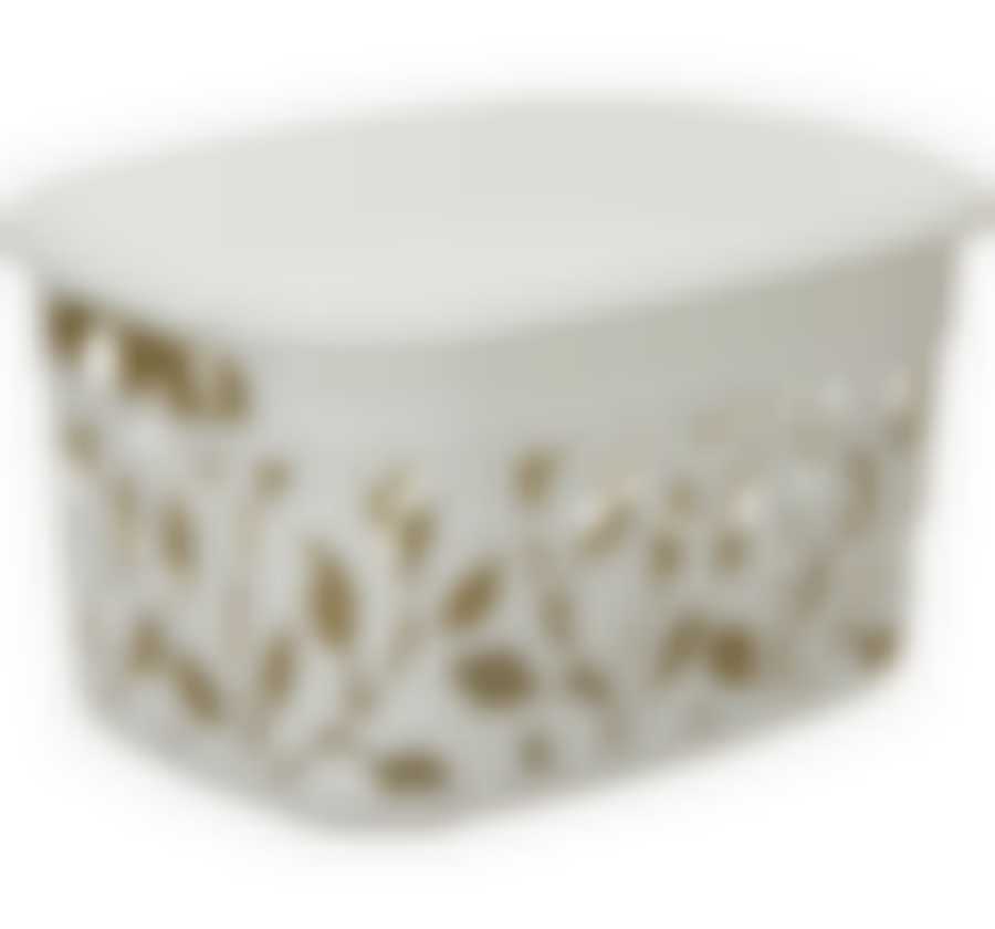 Коробка ФЛОРА  5,5л с крышкой (белый ротанг)