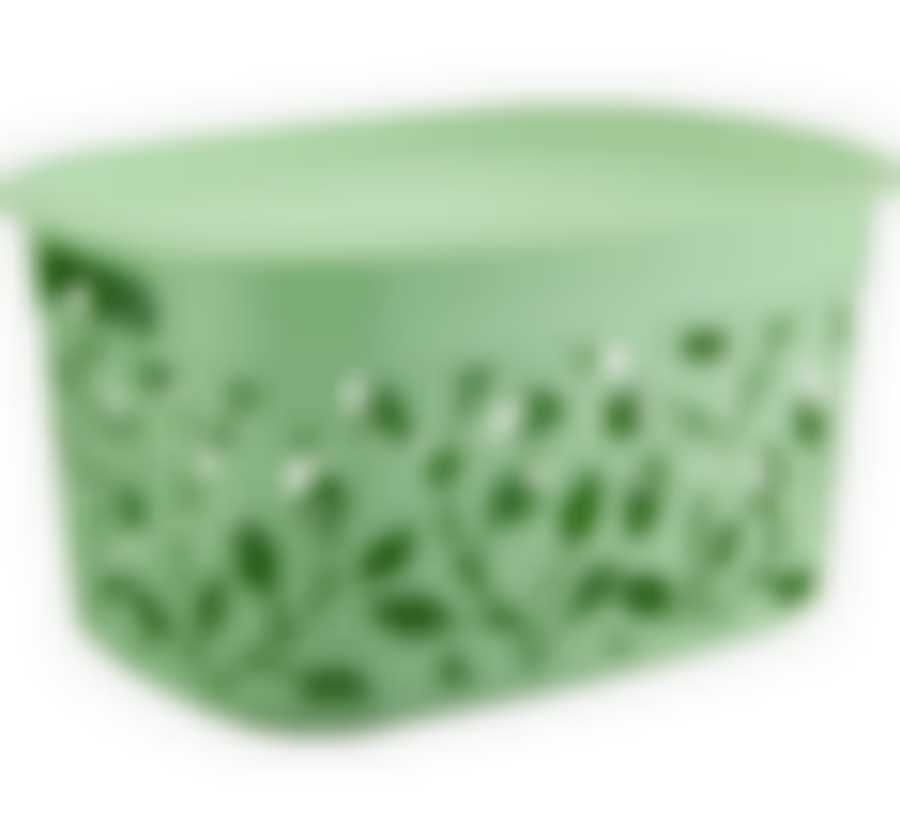 Коробка ФЛОРА 12 л с крышкой (мята)