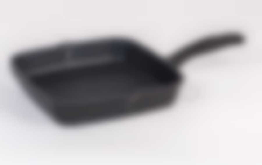 Сковорода - гриль  квадратная 28см несъемн  ручка "Гранит black" 