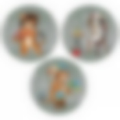 Доска разделочная. Подставка под горячее "Тигр Кайфолов". Диаметр 20см.  3диз. NEW