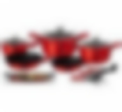 Набор посуды Berlinger Haus "Metallic Line", цвет: красный, 12 предметов