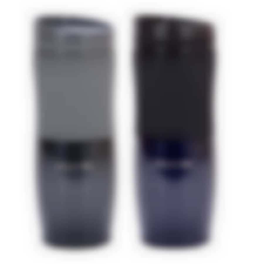 Термокружка 500ml. с TPR вставкой (цв. синий, серый)