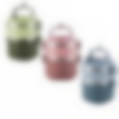 Ланч бокс двойной 1700мл (цв. голубой, салатовый, розовый)