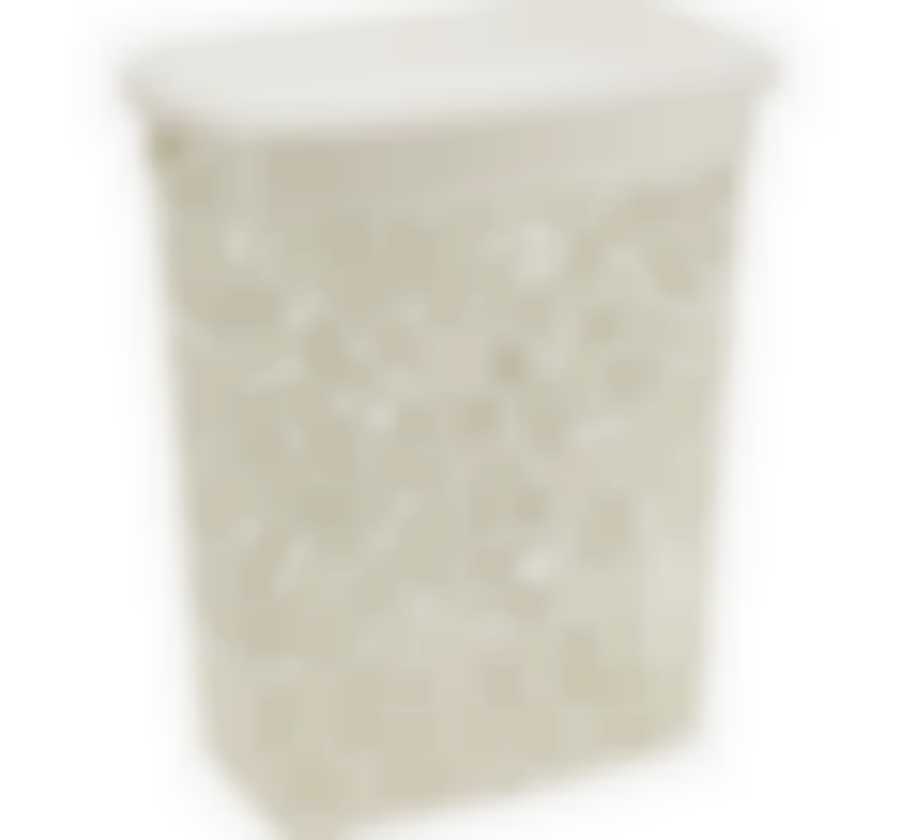 Корзина для белья ФЛОРА 35л Белый ротанг