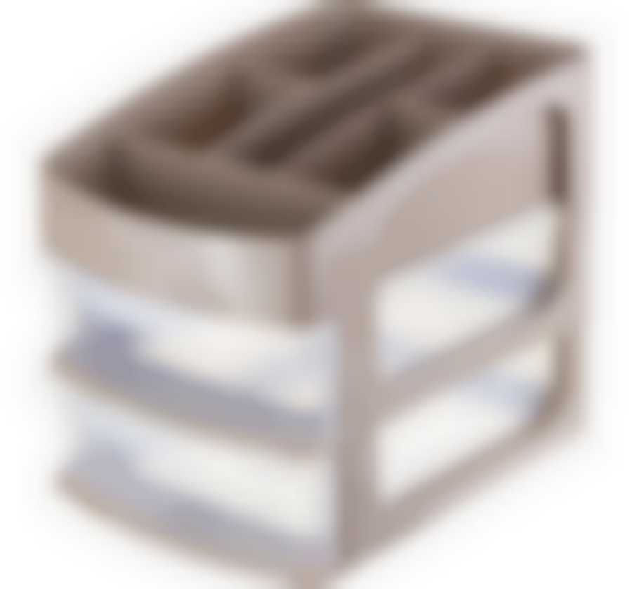 Универсальный бокс с органайзером средний (2 секции) капучино