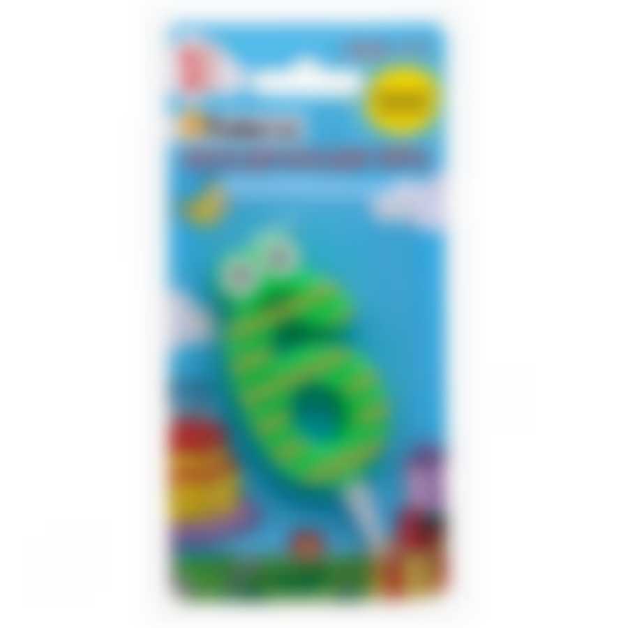 Свеча детская для торта PATERRA, цифра 6 (1шт.в упаковке)