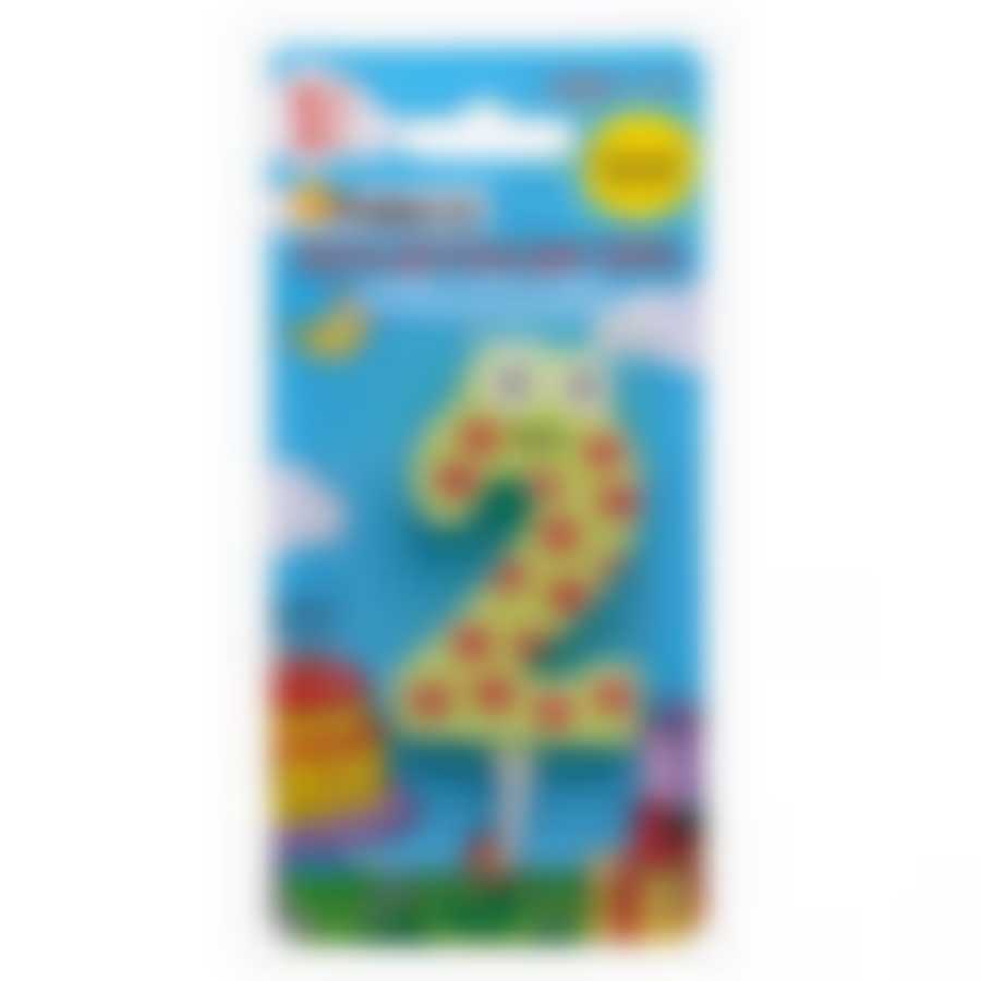 Свеча детская для торта PATERRA, цифра 2 (1шт.в упаковке)