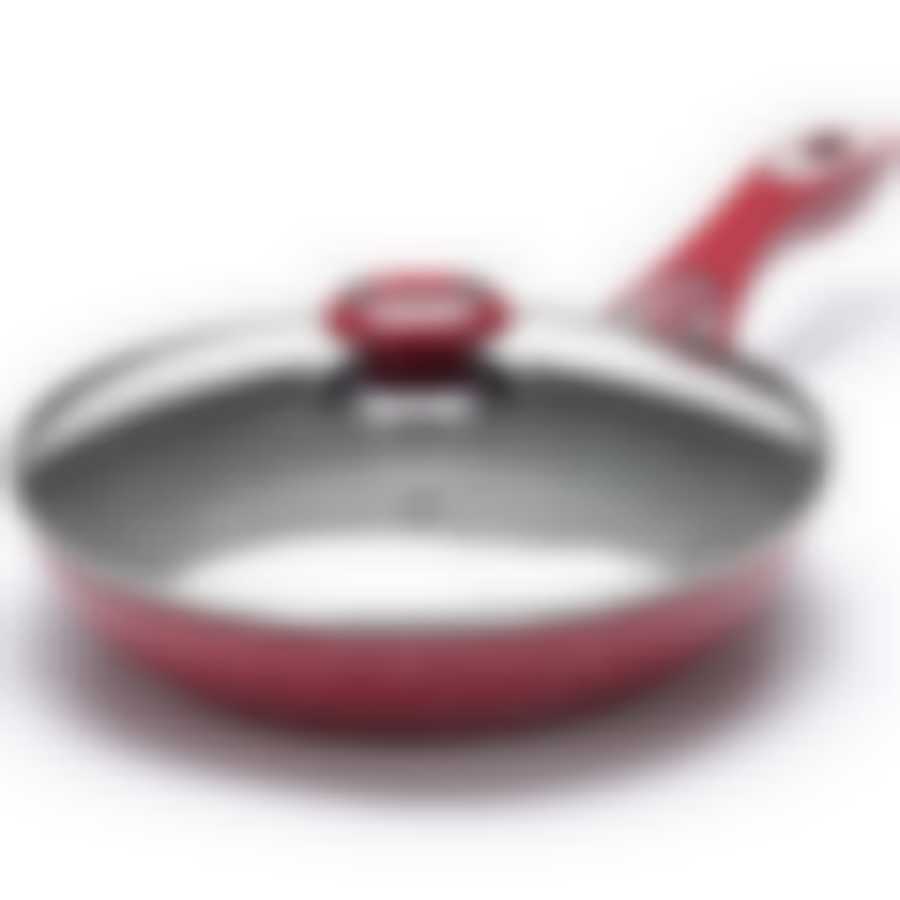 26902 Сковорода 26см мрам/крошка с крышкой