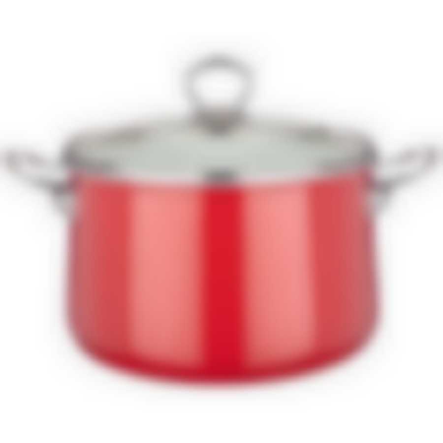 Кастрюля эмалированная со стеклянной крышкой с эффектом металлик серия Deluxe 5,2 л. диаметр= 22 см