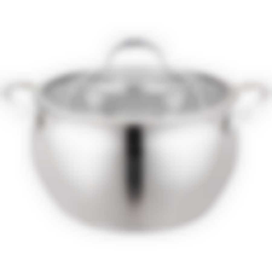 Кастрюля agness со стекл. крышкой 6,2 л. 24x13.5 см