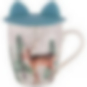 Кружка с силиконовой крышкой Лесная сказка олененок 360 мл, синяя 